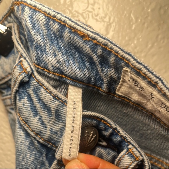 Rag & Bone Light Blue Straight Leg Jeans (Size 23) - Picture 7 of 7